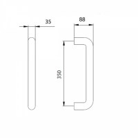 maniglione in nylon dritto disegno tecnico